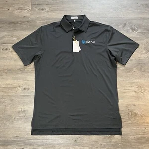 Peter Millar Crown Sport Summer Comfort Black Embroidered S/S Golf Polo Sz Med - Picture 1 of 9
