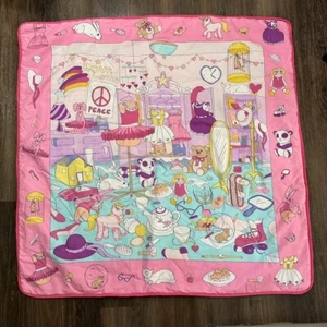 Babies R Us Truly Scrumptious Baby Play Mat Reversible Girls Room Flowers 48 In - Picture 1 of 12