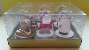 Weihnachten 1 Set Melinera 6 Stück Teelichter Kerzen Weihnachtsmann Engel Figur - Bild 1 von 8