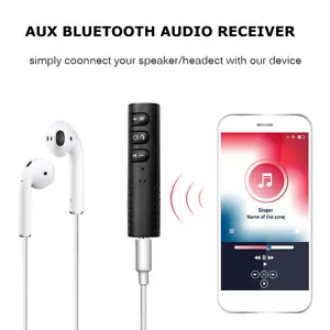 Bluetooth Wireless Audio Receiver with 3.5mm AUX Adapter for Earbuds/Headphones - Picture 1 of 12