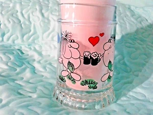 Heavy Glass Beer Mug /Stein ADAM & EVE Cartoon Characters Fig Leaves - Picture 1 of 12