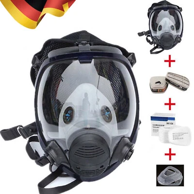 MARKENLOS 6800 Vollmaske Atemschutzmaske 15in1 Gasmaske Lackiermaske mit Filter Atemschutz