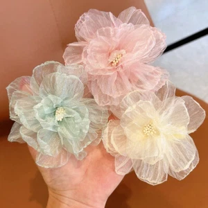 Fashion Sweet Mesh Flower Hairpin Side Clip Sweet Hair Clip Hair Accessories - Picture 1 of 14