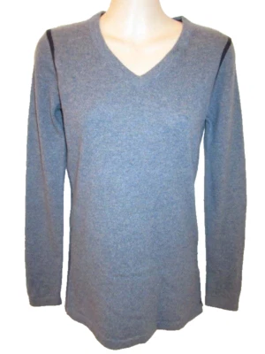 Quinn 100% Cashmere Blue V-Neck Sweater XS Foto 1 de 4