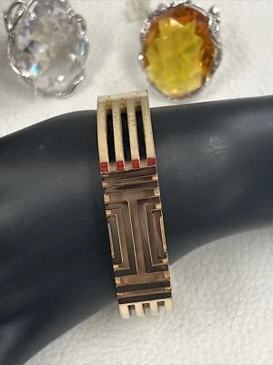 ❤️ TORY BURCH X-FITBIT CASE BANGLE BRACELET.  GOLD TONE METAL. - Image 1 of 4