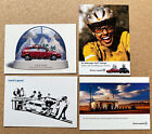 4 cartes postales insolites VW VOLKSWAGEN 1997-2000 AD. Golf K2, Pack Trek, Etc Rare