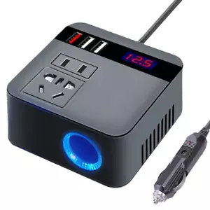 Auto Wechselrichter 150W Peak DC12V/24V auf 110V/220V LED Display Steckdosen Power Inverter - Bild 1 von 7