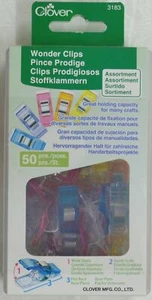 Clover Wonder Clips, 50 Assorted Colours with Plastic Container - Bild 1 von 2
