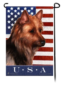Bandera de jardín patriótica de Estados Unidos - Australian Terrier 008 - Imagen 1 de 1