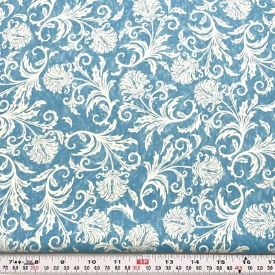 Tend the Earth by Deb Strain Moda Florals on Blue Cotton Fabric by the HALF YARD - Image 1 of 2