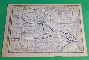 Rare 1876 CHICAGO, MILWAUKEE & St. Paul Railway &It's Connecting Lines Print Map - Picture 1 of 7