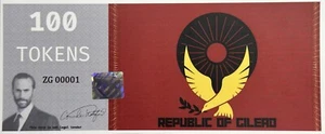 Republic of Gilead Paper (Polymer) Money 100 Tokens Banknote - Fantasy Currency - Picture 1 of 3