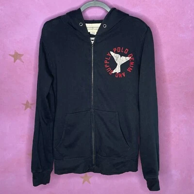 VTG Denim & Supply Ralph Lauren  Black Save The Whales Full Zip Hoodie Medium - Image 1 of 4