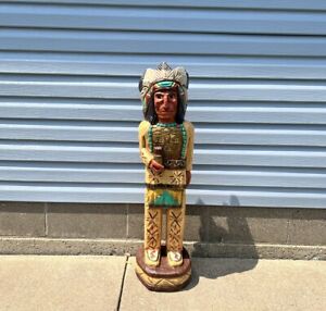 Cigar Store Indian Chief 3 ft Vintage Wooden Statue Frank Gallagher In Stock !