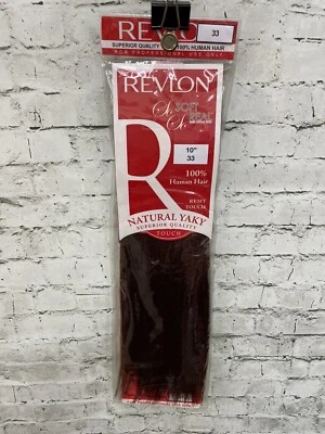 Extensión de tejido de cabello humano 100 % castaño rojizo Revlon 10" nueva en paquete Foto 1 de 4