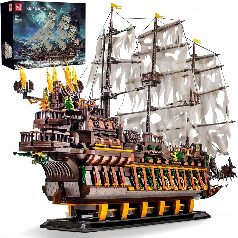 Mould King 13197 Flying Dutchman Pirate Ship Building Block Toy Set 13138 Remake - Image 1 of 4
