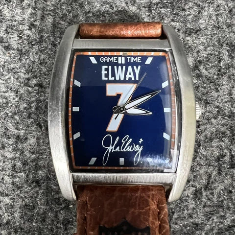 John Elway #7 Denver Broncos Game Time Wristwatch W/NFL Leather Band *Mint* Cover