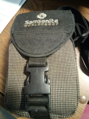 Samsonite Worldproof Black brown Camera Bag w Belt Loop & Shoulder Strap VTG  - Image 1 of 4