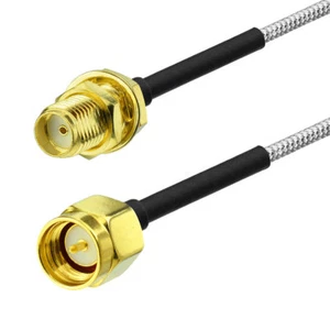 SMA Female Bulkhead Mount to SMA Male .086" RG405 Semi Rigid Cable 15cm - Picture 1 of 3