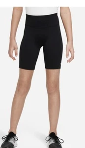 New Youth Nike Black High Rise 9 Inch Bike Shorts Size Girls Large - Picture 1 of 5