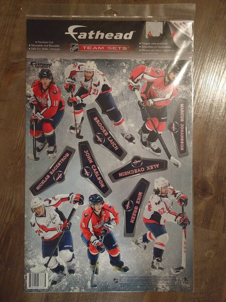 ¡NUEVO! NHL WASHINGTON CAPITALS, ¡JUEGO DE 6 JUGADORES FATHEAD COMPAÑEROS DE EQUIPO CALCOMANÍAS DE PARED! Foto 1 de 1