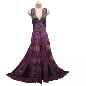 Women Plus Size Boho Patchwork Maxi Dress Embroidered Festival One Size 18 20 22 - Picture 1 of 10