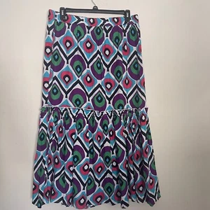 Ashley Stewart Skirt Womens 18/20 Maxi Stretch Waist Abstract Plus Size Cotton Y - Picture 1 of 10