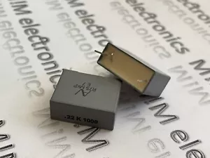 2x AV ARCOTRONICS 0.22uF 1000V R75 MKP E7 Capacitor NOS - Picture 1 of 3