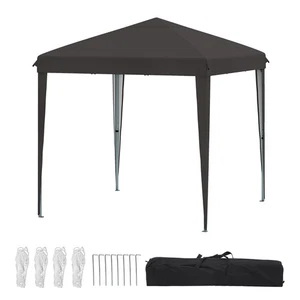 3x3m Pop Up Gazebo, Heavy Duty Folding Canopy Tent with Roller Bag, Black/White - Picture 1 of 20
