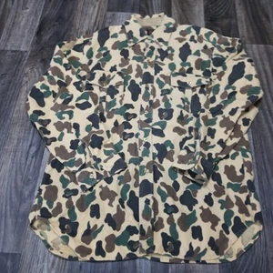 De Colección Años 80 90 Eddie Bauer Pato Camuflaje Franela Gamuza Abotonada Caza Para Hombre XL - Imagen 1 de 14