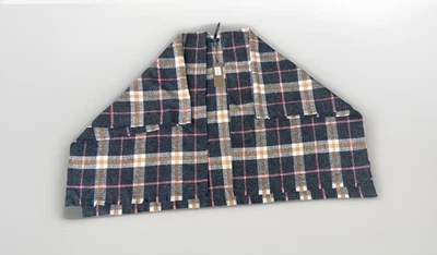 Poncho Manta a Cuadros Módena Talla Única Gris Rosa Naranja Deshilachado Nuevo con Etiquetas Foto 1 de 4