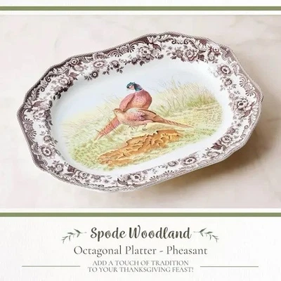 Spode woodland Large platter- pheasant-perfect for Fall Feasts! Collectible. New - Image 1 of 2