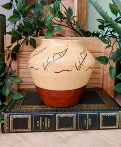 Vintage Studio Pottery Vase Planter Pot - Studio Pottery Stoneware Vase MCM - Picture 1 of 12