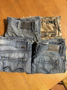 Lot 4 Vintage Jeans Camo SilverTab 38x30 Boot Y2K Distressed Repair Project - Picture 1 of 24