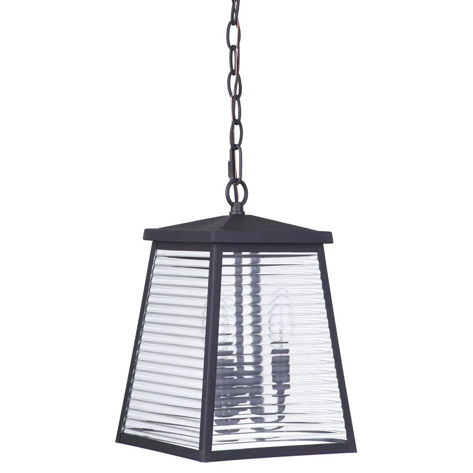Craftmade Armstrong 12 3/4" High Black and Glass Outdoor Hanging Light - Image 1 of 1