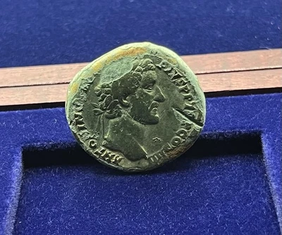 Antonino Pío 138-161 dC, AE Sestercio, Rev: Ops, moneda antigua Foto 1 de 3