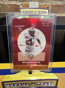 2024 ONIT RED FOIL Brandon Inniss On-Card Auto /335 Ohio State Buckeyes Elch - Picture 1 of 4