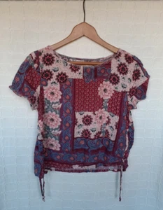 Hollister Multicoloured Flower Print Short Sleeve Top Size S - Picture 1 of 8