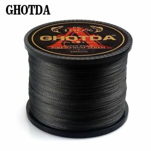 Braided Fishing Line Black Cord Strands For Rod Tackle Strong 300M 500M 1000M 