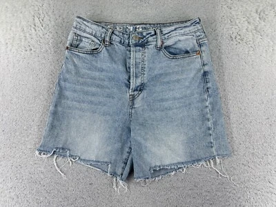 Song Shorts Womens 7 Blue Denim Jean Street Button Fly High Cutoff Cotton 26x6 - Изображение 1 из 4
