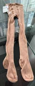 LA COQUETA-ONE PAIR OF KID/GIRL RIBBED TIGHTS -PEACH-SZ:5/6 YEARS! BRAND NEW! - Picture 1 of 2
