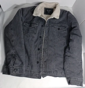 Schwarze Jeansjacke Denim Sherpa gefüttert Herren XL - Bild 1 von 21