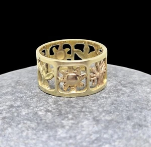 Handcrafted 14K Tri Gold Four Seasons Band Ring - Picture 1 of 8