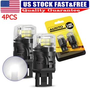 4X AUXITO 6500K White 7443 7440 W21W T20 LED Reverse Parking Turn Signal Lights - Picture 1 of 13