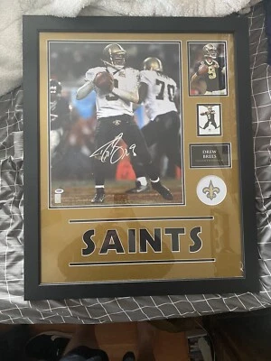 Drew Brees 33x27 Framed 16x20 Autographed Picture - Image 1 of 4