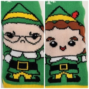 Papa Buddy Elf Sherpa Sock Slip Resistant Sole Green Red Stripe Small Snag New - Picture 1 of 14
