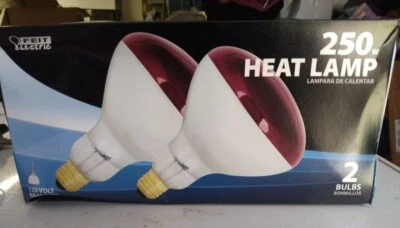2pk Red Heat Lamp Feit Electric Light Bulbs 250-Watts 120 Volt LB0004 - Image 1 of 3
