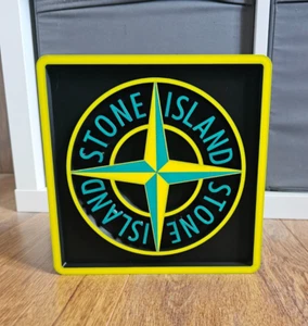 Stone Island Logo Sign 20cm x 20cm - | Mancave | Bedroom - Picture 1 of 2