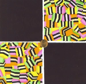 Candy Black Licorice 4 inch Fabric Quilt Squares Block LW1 - Picture 1 of 3
