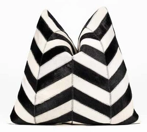 Canvello echtes Rindsleder Überwurf Bezug mit Feder Daunen Einsatz -18x18 Zoll - Bild 1 von 4